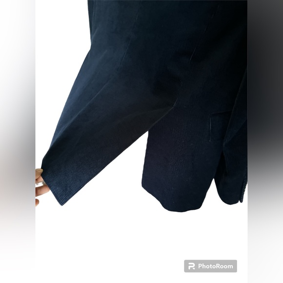 Men retro blue blazer corduroy jacket - Picture 3 of 11